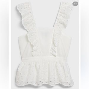 (NWT) Banana republic textured eyelet peplum top petite XS